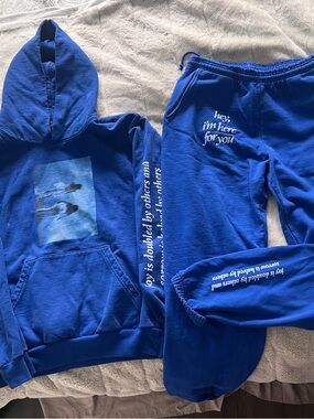 Harry Hudson Blue Hoodie & Sweatpants Set - "hey, i'm here for you" Kardashian